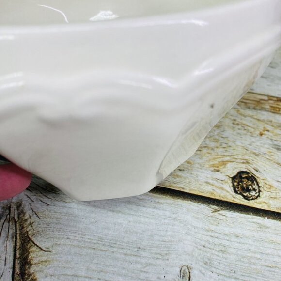 Home TM Solid White Embossed Top Octagon Shape Ceramic Soup Cereal Bowls Set  4 - Picture 12 of 16